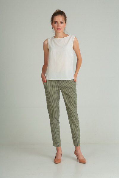 Блуза, брюки, жакет Andrea Style 00172 олива - фото 6