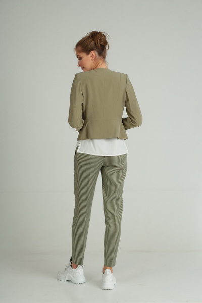 Блуза, брюки, жакет Andrea Style 00172 олива - фото 9
