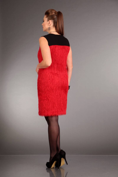 Платье Liona Style 561 красный - фото 2