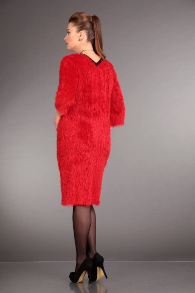 Платье Liona Style 565 красный - фото 2