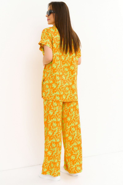 Блуза, брюки Магия моды 2271 оранжевый_салатовый - фото 3