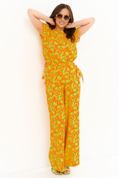 Блуза, брюки Магия моды 2272 оранжевый_салатовый - фото 3