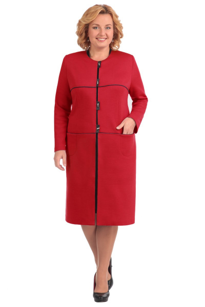 Пальто, платье Линия Л А-788 красный - фото 1