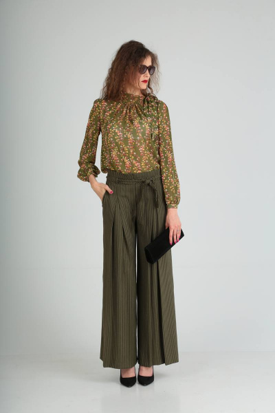 Блуза, брюки Viola Style 20530 хаки - фото 4