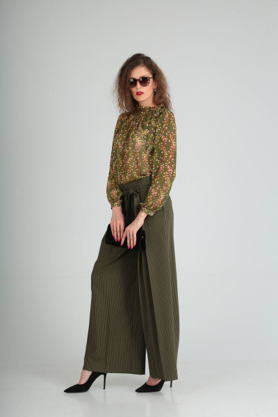 Блуза, брюки Viola Style 20530 хаки - фото 5