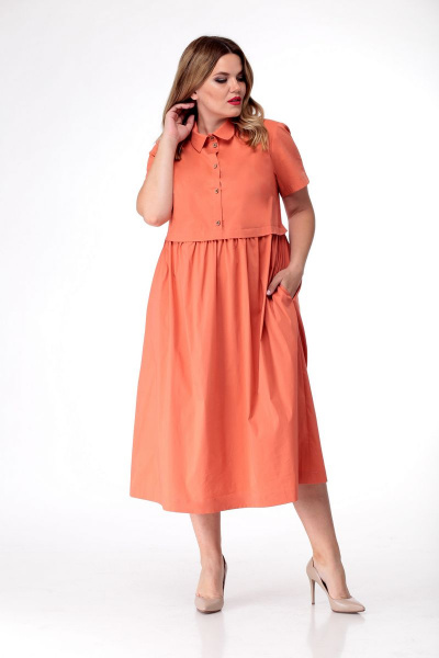 Платье Talia fashion ПЛ-104 оранж - фото 2