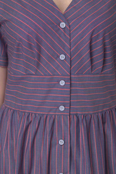 Платье Anelli 682 фиолет+красная_полоска - фото 3
