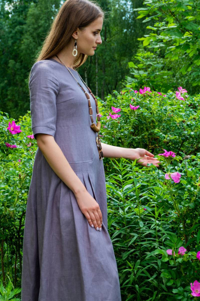 Платье Ружана 288-2 серый - фото 2