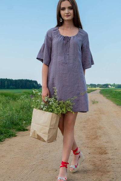 Платье Ружана 360-2 серый - фото 2
