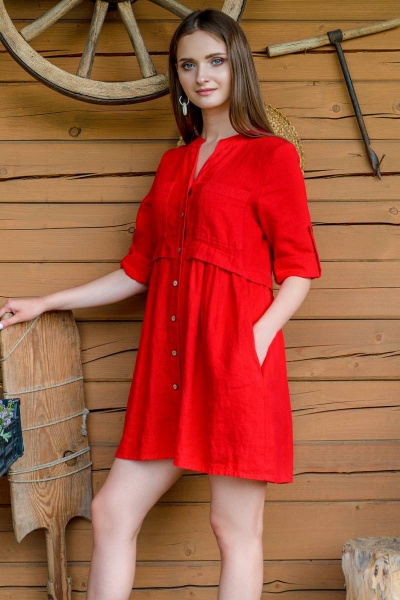Платье Ружана 396-2 красный - фото 1