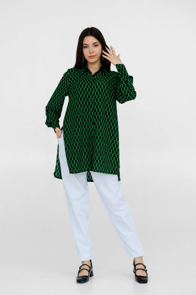 Блуза Ivera 5058L черный, зеленый - фото 2