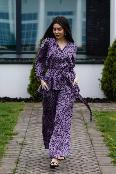 Блуза, брюки Ivera 6033 фиолетовый, черный - фото 5