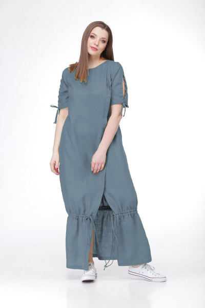 Платье MALI 474 серо-голубой - фото 1