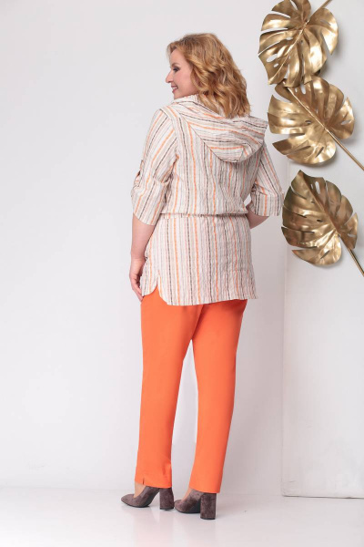 Блуза, брюки Michel chic 598 оранж - фото 3