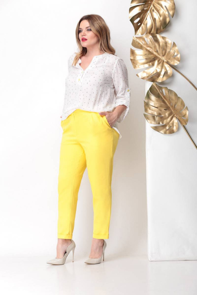 Блуза, брюки Michel chic 1117 желтый - фото 2