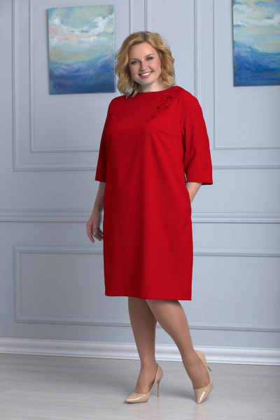Платье Anelli 334 красный - фото 1
