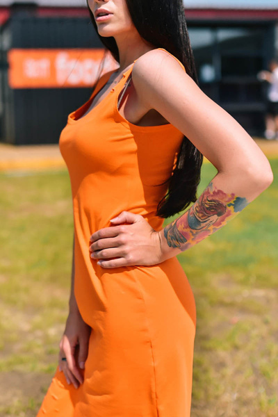 Платье RAWR 076 оранжевый - фото 5