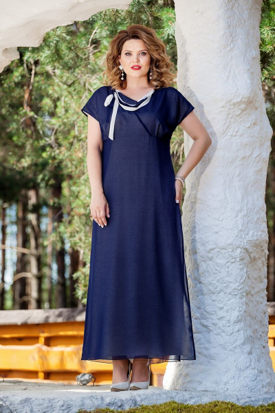 Платье TEZA 214 т.синий - фото 1