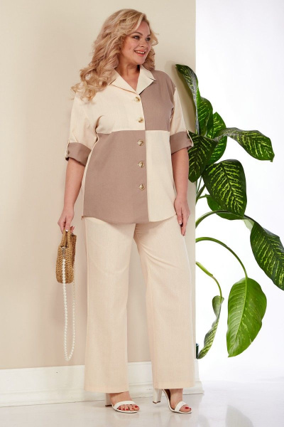Блуза, брюки Anastasia 1000 кремовый - фото 4
