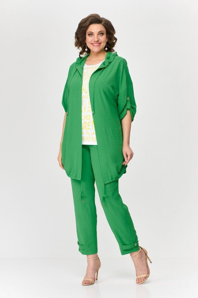 Блуза, брюки, кардиган Милора-стиль 1113 зеленый - фото 1