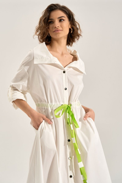 Платье RINKA 1145 белый_салатовый - фото 23