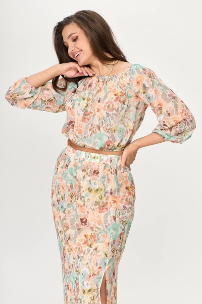 Блуза, юбка Karina deLux M-1115 цветочный_принт - фото 7
