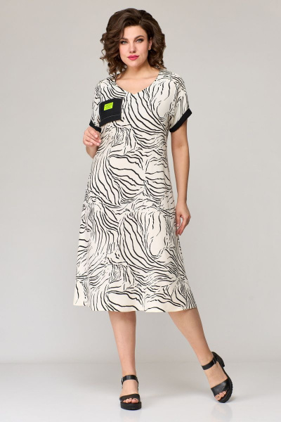 Платье Мишель стиль 1128 черно-молочный - фото 5