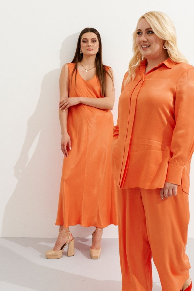 Платье Ketty К-05480w оранжевый - фото 7