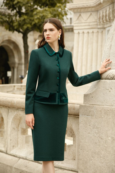 Жакет, юбка Prestige 3491 зеленый - фото 1