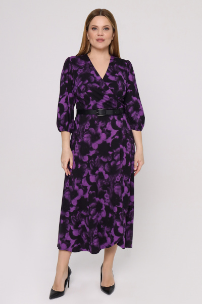 Платье Панда 104980w черно-фиолетовый - фото 1