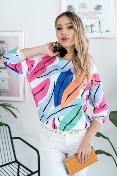 Блуза Nika.PL 03015 разноцветный - фото 1