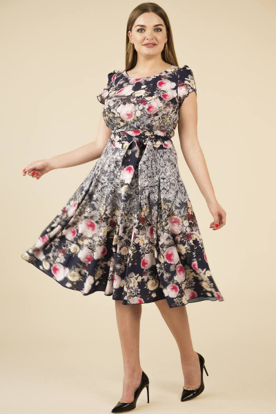 Платье Teffi Style L-721/3 розовые_цветы2 - фото 1