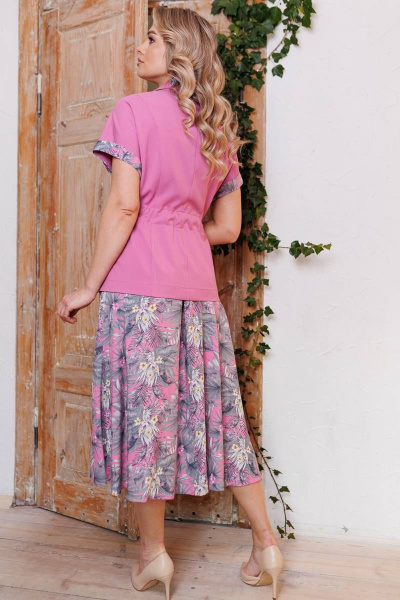 Жакет, платье Мода Юрс 2742-2 розовый_серый - фото 5