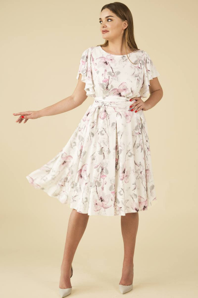 Платье Teffi Style L-1403 розовые_лилии1 - фото 1