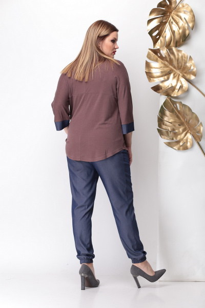 Блуза, брюки Michel chic 1118 коричневый - фото 3