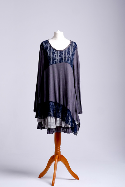 Блуза Yuvita 1796-1 серо-синий - фото 1