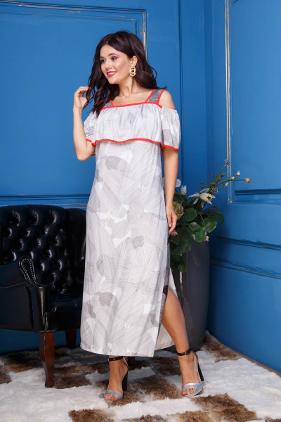 Платье Anastasia 291 молочный,красный,черный - фото 4