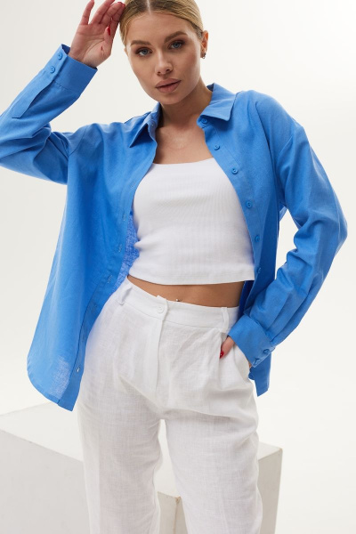 Блуза, брюки DAVA 164 синий-белый - фото 2