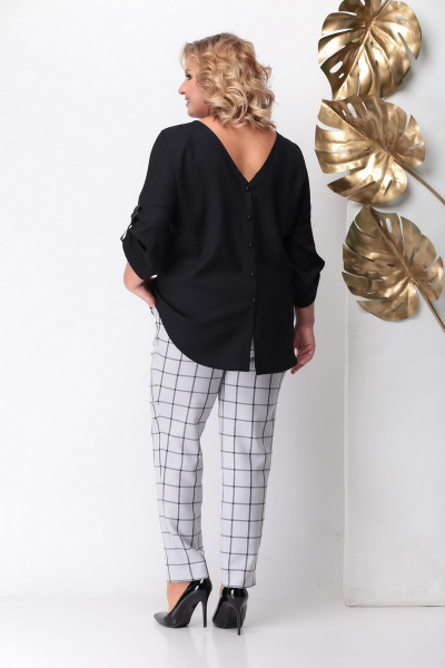 Блуза, брюки Michel chic 1122 черный+серый - фото 4