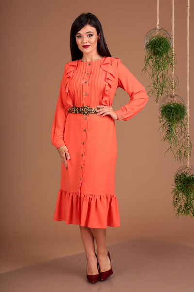 Платье Мода Юрс 2484 оранжевый - фото 2