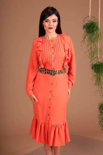 Платье Мода Юрс 2484 оранжевый - фото 4