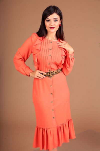 Платье Мода Юрс 2484 оранжевый - фото 5