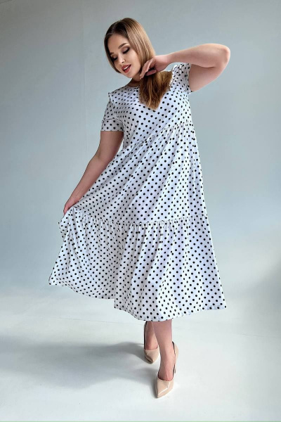 Платье LindaLux 2-012 горох_белый - фото 1