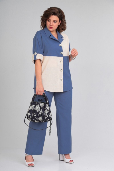 Блуза, брюки Anastasia 1000 голубой - фото 7