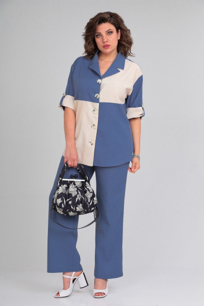 Блуза, брюки Anastasia 1000 голубой - фото 5