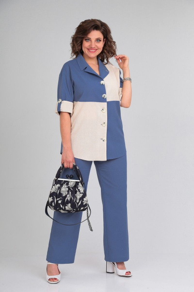 Блуза, брюки Anastasia 1000 голубой - фото 4