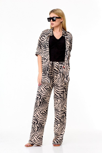 Блуза, брюки, топ Милора-стиль 1111 леопард/беж - фото 1