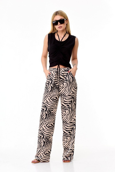 Блуза, брюки, топ Милора-стиль 1111 леопард/беж - фото 3