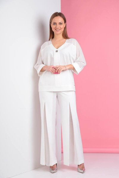 Блуза, брюки SVT-fashion 582 белый - фото 1