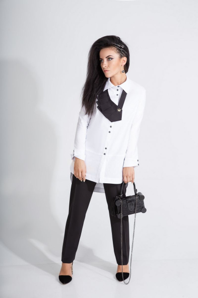 Блуза, брюки ElPaiz 442 белый+черный - фото 1